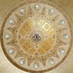 classic metal false ceiling with lights and accessories