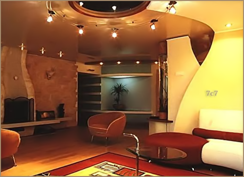 modern gypsum false ceiling for living room with lights