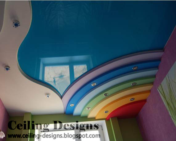 colorful POP ceiling designs with lights