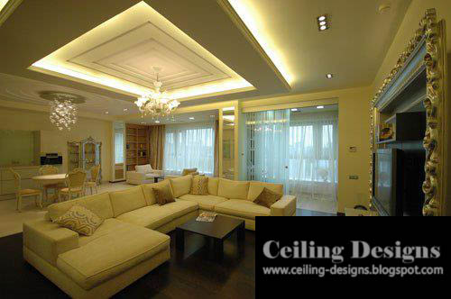 living room POP ceiling designs with accessories and lights