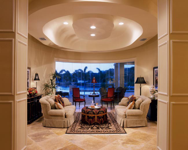 luxury false ceiling designs for living room from gypsum with lights