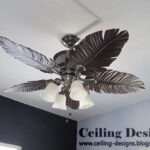 plumage shaped rustic ceiling fans with lights