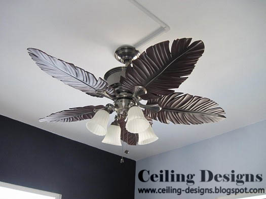 plumage shaped rustic ceiling fans with lights