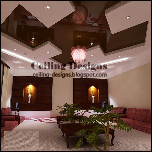modern stretch ceiling for living room with fall ceiling accessory