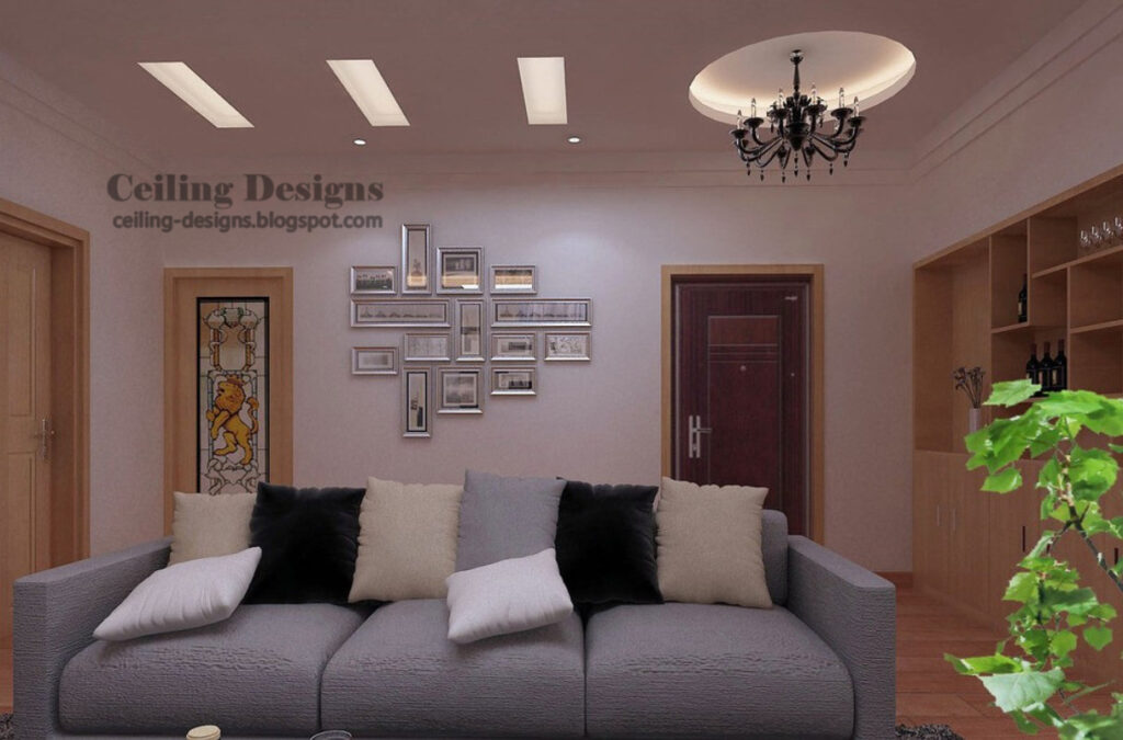 gypsum fall ceiling design with hidden lighting for living room