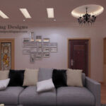gypsum fall ceiling design with hidden lighting for living room