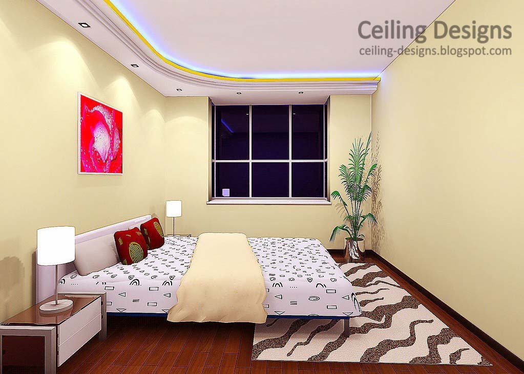 gypsum false ceiling design with hidden lighting for bedrooms