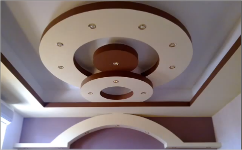 modern gypsum board tray ceiling design with lighting