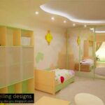 curved ceiling design for kids room with ceiling lighting