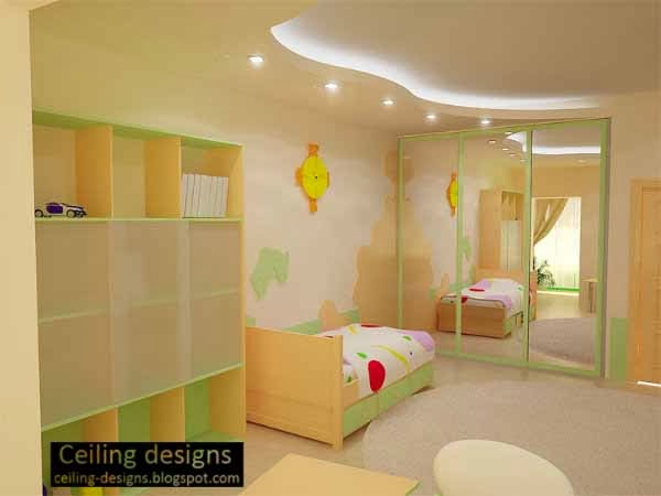 curved ceiling design for kids room with ceiling lighting