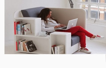 creative chair design ideas – chair and workplace and library in one piece