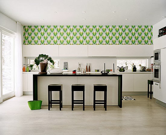 kitchen decorating ideas : vinyl wallpaper for the kitchen