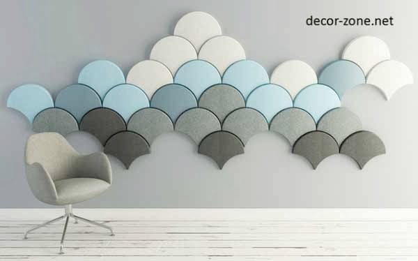 Acoustic wall panels in the form of Japanese ginkgo leaves