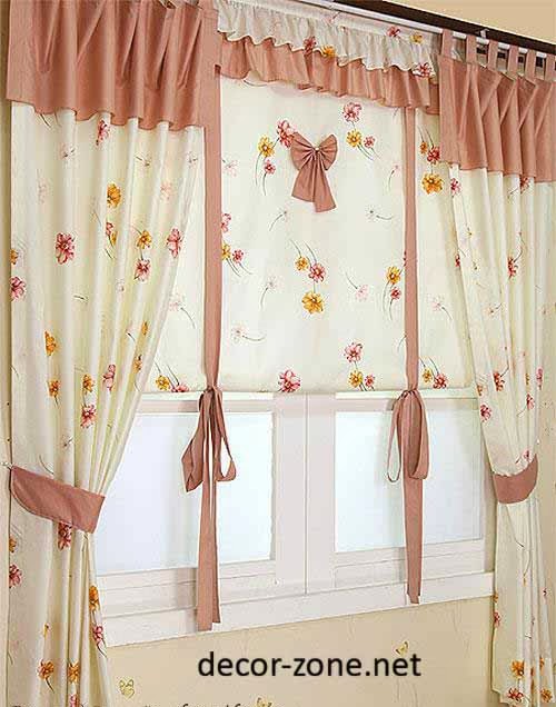 modern kitchen curtain ideas in brown color