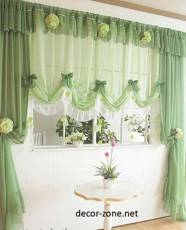 modern kitchen curtain ideas in green