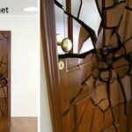 creative main door decorating idea by Leandro Erlich