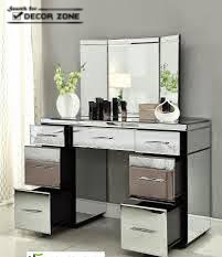 luxury mirrored dressing table with large drawers for storage