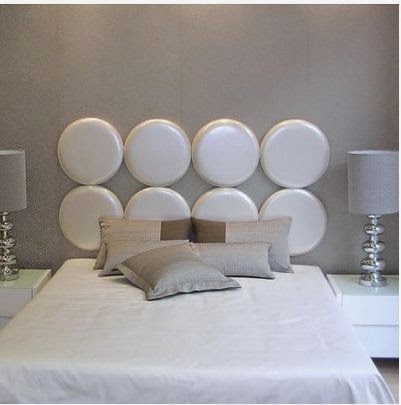 making DIY bed headboards with round cushions