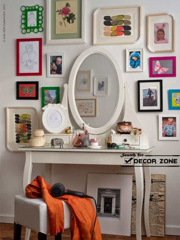 modern dressing table with wall decoration
