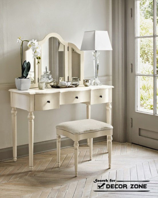 simple white dressing tables
