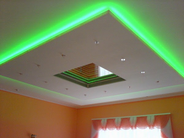 3 gypsum false ceiling designs with LED ceiling lights