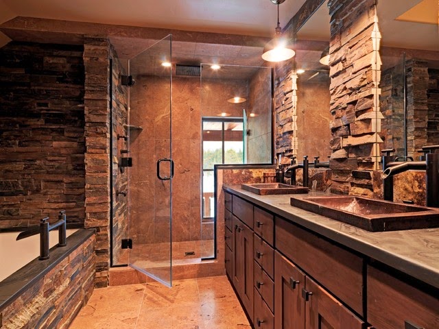 Rustic charm country style bathroom