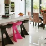 modern kitchen design in pink color
