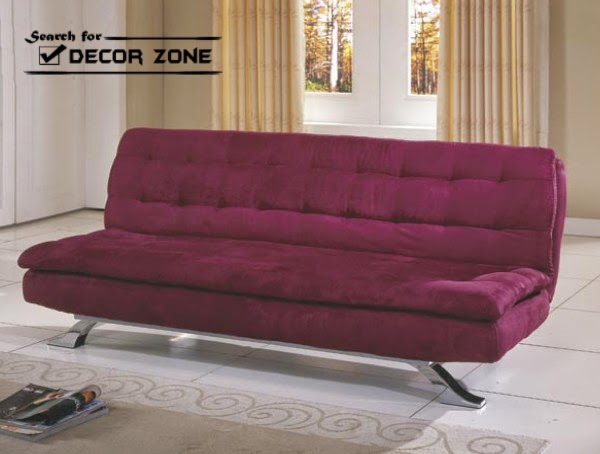 Futon sofa bed with metal structure