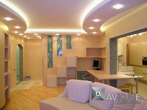 gypsum false ceiling design with built in lighting systems for dining room