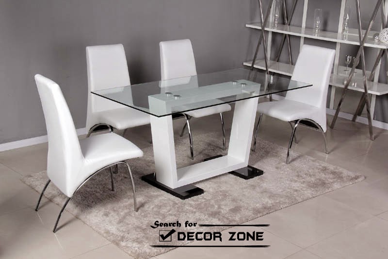 high-tech dining room furniture sets with glass table
