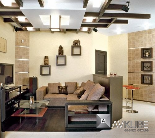 living room false ceiling designs made of gypsum and wood ceiling panels