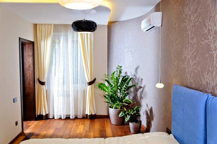 bedroom curtain designs on brown walls