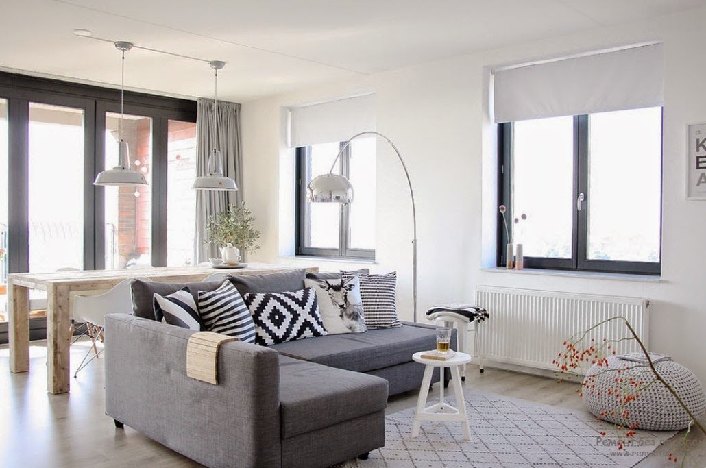 black and white living room design for small areas