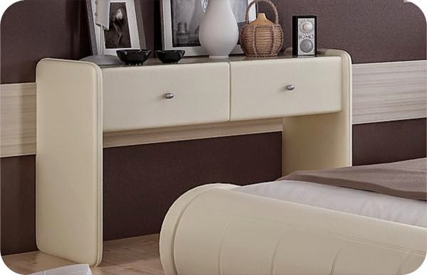 dressing table designs - leather upholstered