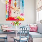 Modern kitchen interior design in bright colors