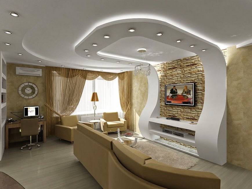 Modern pop false ceiling designs for living room 2015