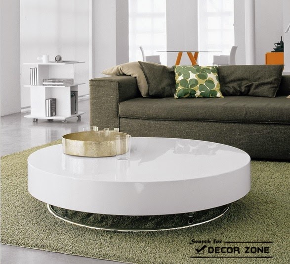 round coffee table design with acrylic surface