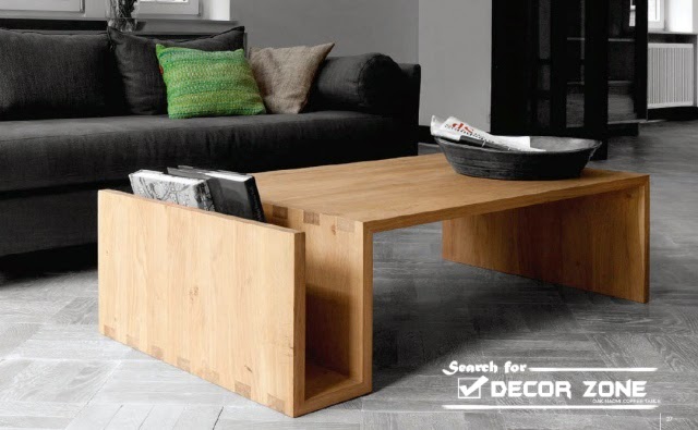solid wood coffee table in geometric design