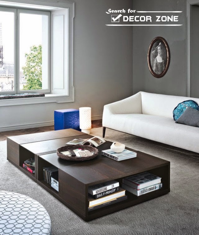 solid wood coffee table with storage for small living room