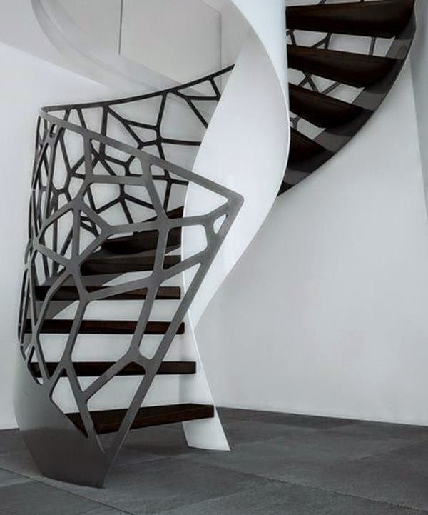creative staircase railing design in modern style