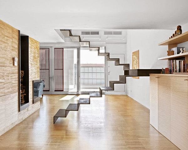 modern metal staircase design for minimalist interior