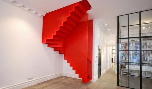 space saving stairs design for small living room
