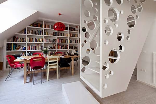 modern staircase design in Emmental cheese for kids room